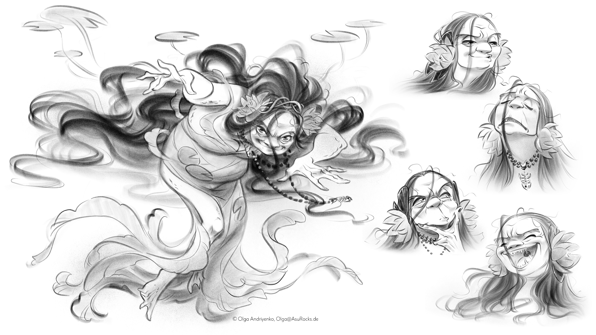 character design for evil sea witch